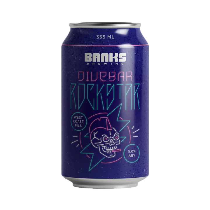 Banks Brewing - Divebar Rockstar West Coast Pilsner 5% 355ml Can