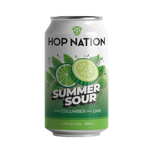 Hop Nation Brewing Co - Summer Sour Cucumber and Lime 4% 355ml Can