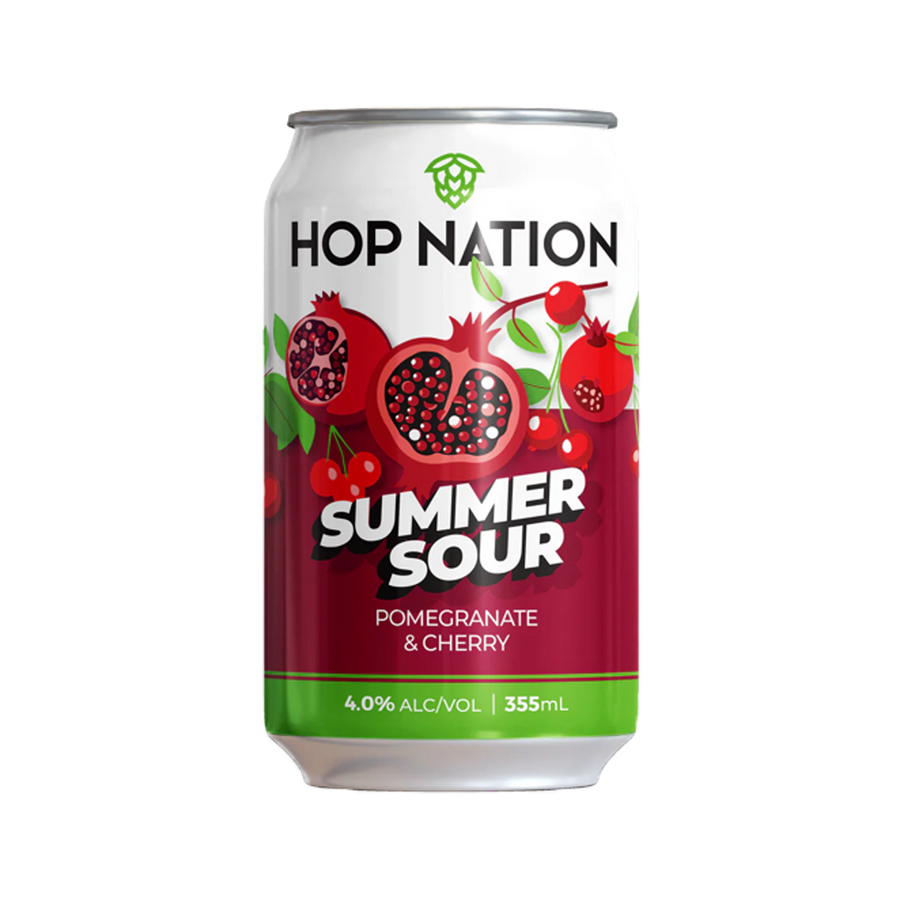 Hop Nation Brewing Co - Summer Sour Pomegranate & Cherry Sour Ale 4% 355ml Can