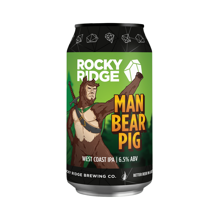 Rocky Ridge Brewing Co - Man Bear Pig West Coast IPA 6.5% 375ml Can