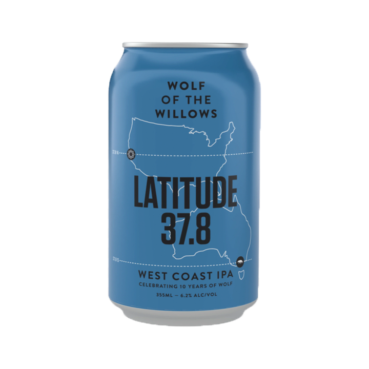 Wolf of the Willows Brewing Co - Latitude 37.8 West Coast IPA 6.2% 355ml Can